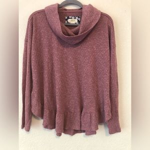 Maeve by Anthropologie Dusty Pink Addie Hacci Cowlneck Pullover Sweater